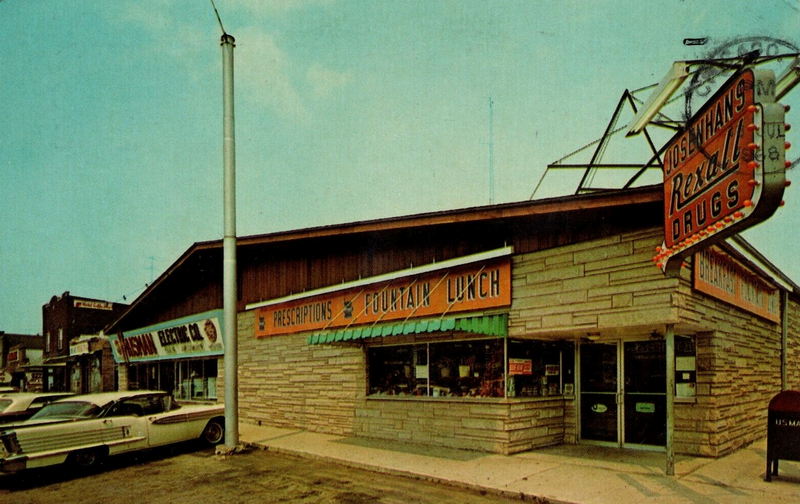 Josenhans Drug Store - Vintage Postcard (newer photo)